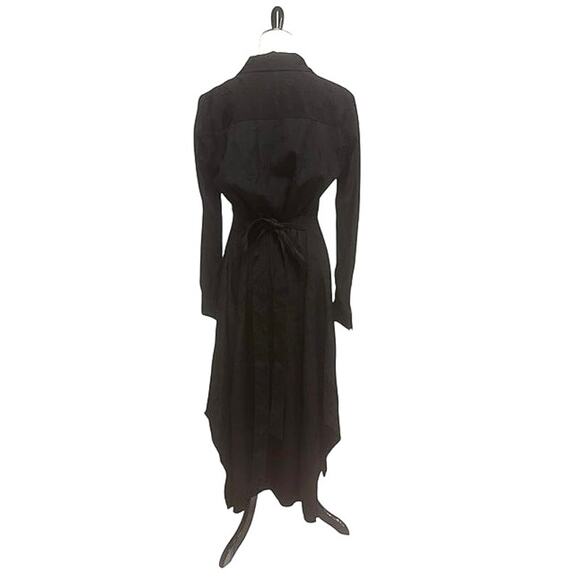 ALLSAINTS Tilly Valentine Woven Long Sleeve Midi Dress Black EUC Size Medium - Picture 5 of 10